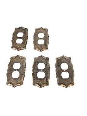 Amerock Carriage House 9082-1 Wall Outlet Plate Canada | Vintage Brutalist Brown